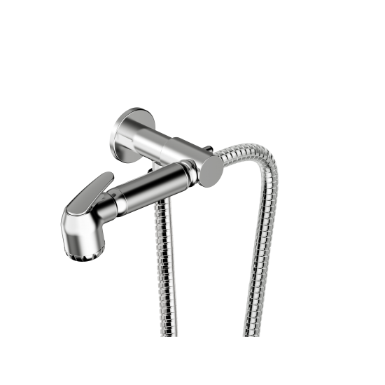 ХИГИЕНЕН ДУШ - ХРОМИРАН МЕСИНГ+ABS- КОМПЛЕКТ С КРАН ДЪРЖАЧ ELS-1F0148 1/2CU HL-JF23
