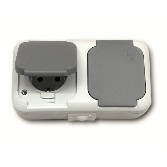 9200900006 КОНТАКТ ДВОЕН СИВ IP44