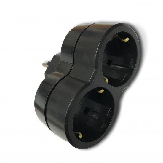 ДВОЕН РАЗКЛОНИТЕЛ ЧЕРЕН SFT02  10-16А 250V БЕЗ КАБЕЛ