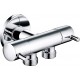 ДВУПЪТЕН ЪГЛОВ КРАН С КЕРАМИЧНИ ГЛАВИ И РОЗЕТКА 1/2"х1/2"х1/2" ELS-1051