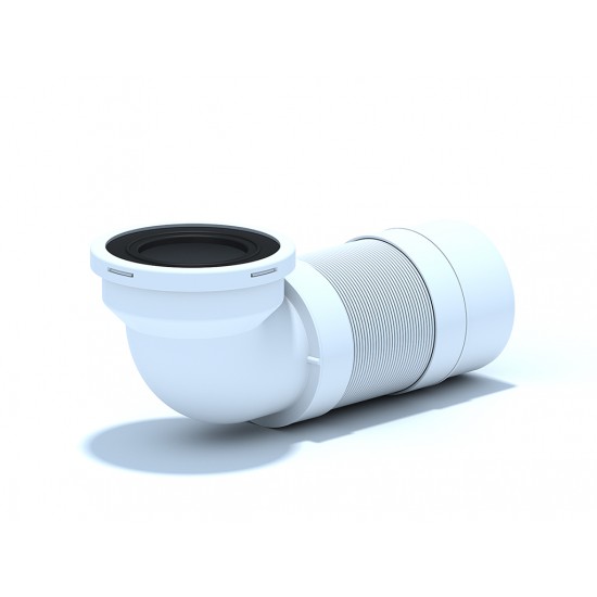 ГОФРИРАНА ВРЪЗКА ЗА WC 90° ЪГЛОВA 265-450mm PVC ТРЪБА    K712R