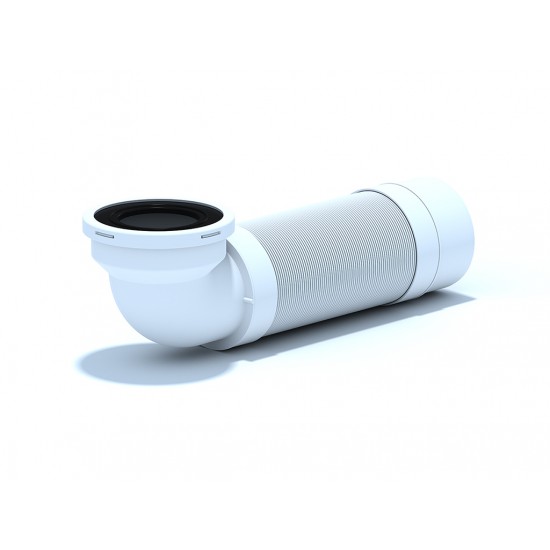 ГОФРИРАНА ВРЪЗКА ЗА WC 90° ЪГЛОВА 370-950mm PVC ТРЪБА     K732R