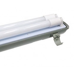 К-Т ТЯЛО ЗА LED T8 ТРЪБА IP65 С ОТРАЖАТЕЛ + 2 X 0.6M T8 LED ТРЪБИ 2 X 1000LM 2 X 10W 230V 6500K
