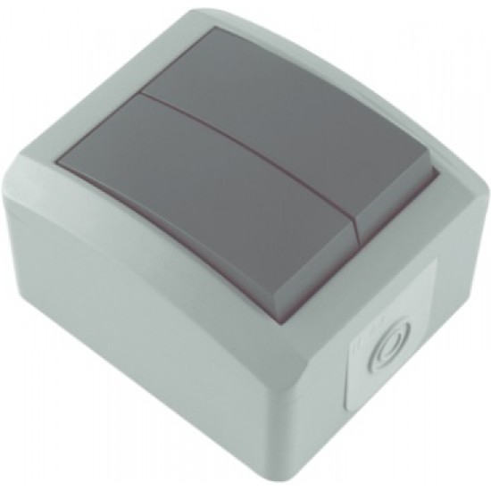 КЛЮЧ IP44 ДВОЕН СИВ СХ.5 10A/250V (12.23.024)