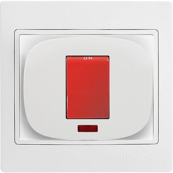 КЛЮЧ УРЕДЕН С НЕОН 45А 250V R8MDN/45 ЧЕРВЕН БУТОН