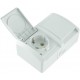 КОНТАКТ IP44 ДВОЕН ДВУПОЛЮСЕН С ПОЛИКАРБОНАТНА СЪРЦЕВИНА БЯЛ 16A/250V (12.01.053)