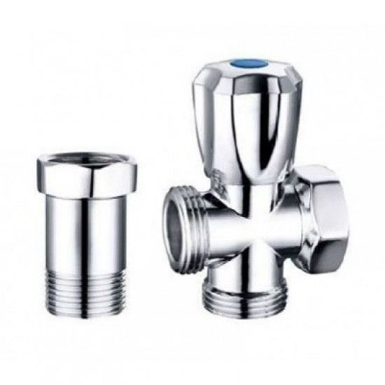 КРАН ЗА ПЕРАЛНЯ С УДЪЛЖИТЕЛ ХРОМ МЕСИНГ 3/4" ELS-1016
