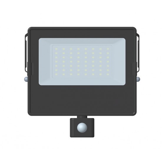 LED ПРОЖЕКТОР ЧЕРЕН 30W 230V 2400LM PF0.9 4000K IP65 СЪС СЕНЗОР ЗА ДВИЖЕНИЕ