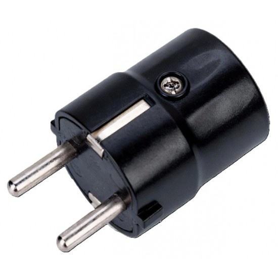 ЩЕПСЕЛ ЪГЛОВ PC 16A 250V 2P+E ЧЕРЕН ELS-2207