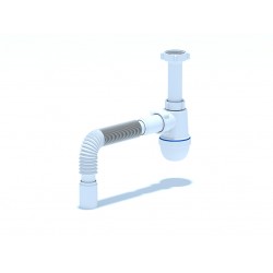 СИФОН Ф40 1" 1/2 С ГОФРИРАНА ВРЪЗКА 40 X 40 БЕЗ ВИТЛО     C0125