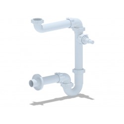 ТРЪБЕН СИФОН 1 1/2 БЕЗ ВИТЛО С ИЗВОД ЗА ПЕРАЛНЯ SPACE SAVING      LD5015