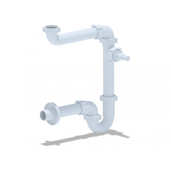 ТРЪБЕН СИФОН 1 1/2 БЕЗ ВИТЛО С ИЗВОД ЗА ПЕРАЛНЯ SPACE SAVING      LD5015