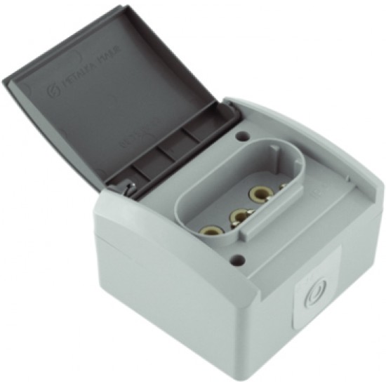 ТРИФАЗЕН КОНТАКТ ОТКРИТ МОНТАЖ IP44 СИВ 16А 440V (12.23.059)