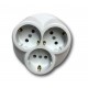 ТРОЕН РАЗКЛОНИТЕЛ SFT04 БЯЛ 10-16А 250V БЕЗ КАБЕЛ