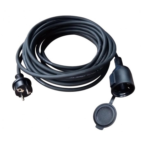 УДЪЛЖИТЕЛ ГУМИРАН + КУПЛУНГ С ПРЕДПАЗНА КАПАЧКА IP44 H05RR-F 3X1.5 5 M УДАРОУСТОЙЧИВ