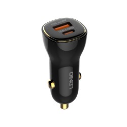 ЗАРЯДНО У-ВО ЗА АВТОМОБИЛ ЗА БЪРЗО ЗАРЕЖДАНЕ PORT USB-A + USB Type-C С КАБЕЛ USP Type-C 60W DC12-24V C103