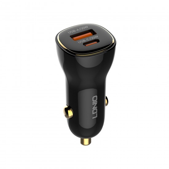 ЗАРЯДНО У-ВО ЗА АВТОМОБИЛ ЗА БЪРЗО ЗАРЕЖДАНЕ PORT USB-A + USB Type-C С КАБЕЛ USP Type-C 60W DC12-24V C103