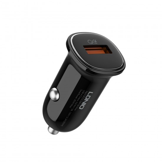 ЗАРЯДНО У-ВО ЗА АВТОМОБИЛ ЗА БЪРЗО ЗАРЕЖДАНЕ PORT USB-A С КАБЕЛ USB Type-C QC 30W DC12-24V C105