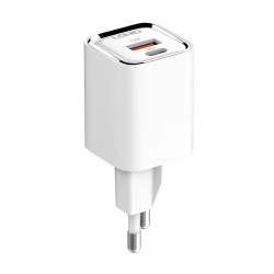 ЗАРЯДНО У-ВО ЗА БЪРЗО ЗАРЕЖДАНЕ PORT USB-A + USB Type-C С КАБЕЛ USB  type-C PD + QC3.0 30W 100-240V  A2317C