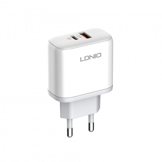 ЗАРЯДНО У-ВО ЗА БЪРЗО ЗАРЕЖДАНЕ PORT USB-A + USB Type-C С КАБЕЛ USB  type-C PD + QC3.0 45W 100-240V A2526C