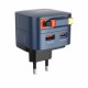 ЗАРЯДНО У-ВО ЗА БЪРЗО ЗАРЕЖДАНЕ С ВГРАДЕН USB-C ПРИБИРАЩ СЕ КАБЕЛ 33W, USB-C + USB-A, PD/QC 3.0, EU/UK/USA, Q9